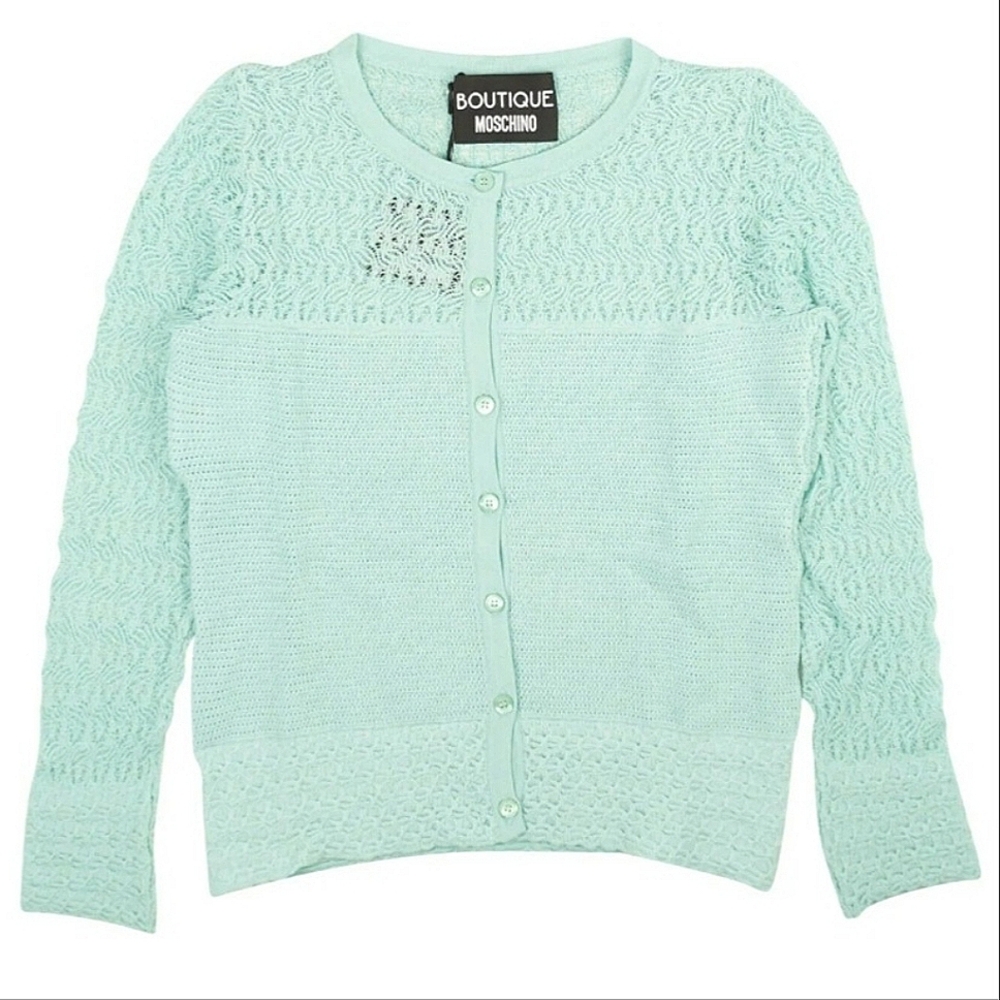 MOSCHINO TIFFANY BLUE CARDIGAN